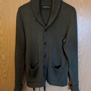 Dark Green Shawl Collar Cardigan